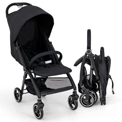 Lichtgewicht Kinderwagen Opvouwbare Kinderwagen voor Pasgeborenen met Verstelbare Rugleuning Kap 5-Puntsgordel Opbergmand
