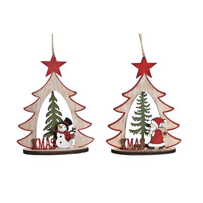 Kerstversiering DKD Home Decor Hout (2 Stuks) (14 x 6 x 18 cm)