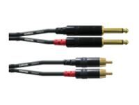 Cordial CFU0.9PC Intro verloopkabel 2x 6.3 TS jack - 2x RCA 0.9m zwart - thumbnail