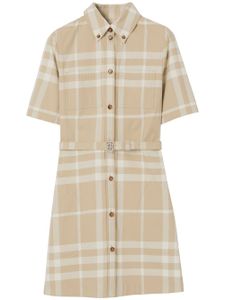 Burberry robe-chemise en coton à carreaux - Tons neutres