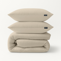 Dekbedovertrek Mousseline Effen 200x200 Cm Zand Anti Allergie & Anti Huisstofmijt & Zacht Zydante - Dekbed-Discounter.nl