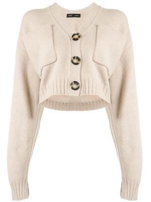 Proenza Schouler cardigan crop à col v - Marron