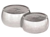 Eva - Bijzettafel 2er Set - zilver - aluminium - ø 59/49 x H 30/29 cm