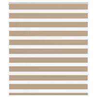 VidaXL Zebra blind 135x100 cm stofbreedte 130,9 cm polyester zandbruin
