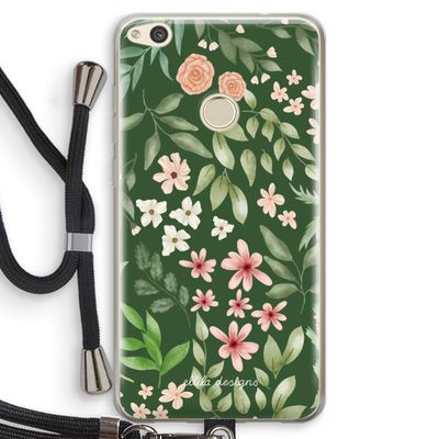 Botanical green sweet flower heaven: Huawei Ascend P8 Lite (2017) Transparant Hoesje met koord