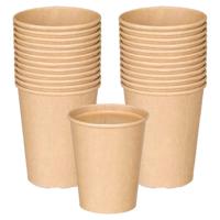 Kinvara papieren koffiebeker/drinkbeker - 120x stuks - 240 ml - gerecycled kraft papier