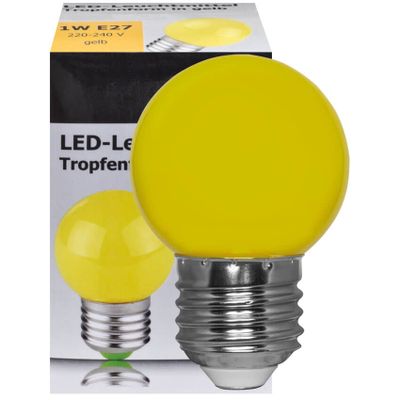 LED lamp E27 geel 1W feestverlichtng