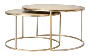 Light & Living Salontafel 'Talca' Set van 2 stuks, 65/75cm, kleur Lichtgoud