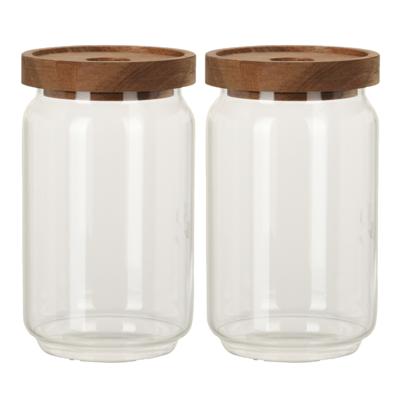 Excellent Houseware keuken voorraadpot - Set van 4x stuks - glas - voorraadbus - 700 ml - deksel van Excellent Houseware keuken voorraadpot - Set van 4x stuks - glas - voorraadbus - 700 ml - deksel van