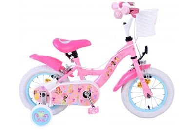 Disney princess kinderfiets meisjes 12 inch roze twee handremmen