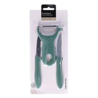 Schilmesjes Set ? 3-delig ? Groen ? RVS ? Dunschillers ? Keukengerei