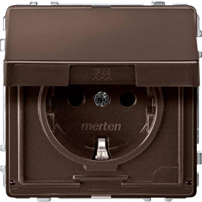 Merten MEG2310-7215 Wandcontactdoos AquaDesign Donkerbrasil 1 stuk(s)