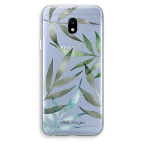 Tropical watercolor leaves: Samsung Galaxy J3 (2017) Transparant Hoesje