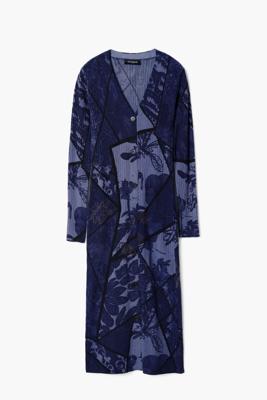 Bloemen midi-jurk - BLUE - L