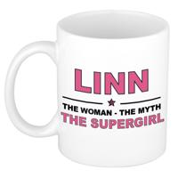 Linn cadeau mok - Woman Myth Supergirl - naam koffiemok - 300 ml - collega - moederdag