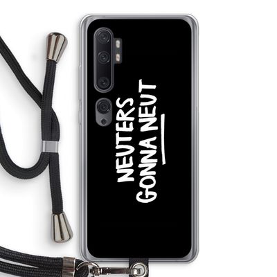 Neuters (zwart): Xiaomi Mi Note 10 Pro Transparant Hoesje met koord
