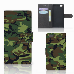 Huawei Ascend P8 Lite Telefoon Hoesje Army Dark