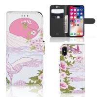 Apple iPhone X | Xs | Telefoonhoesje | Met pasjeshouder | Bird Standing