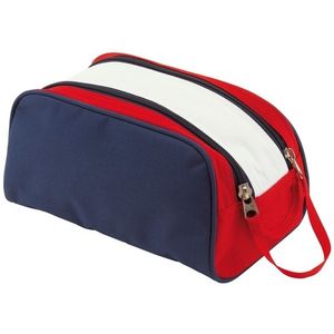 Toilettas/make-up tas blauw/rood/wit 27 cm voor heren/dames