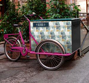 Gepersonaliseerd naamlabel sticker bakfiets