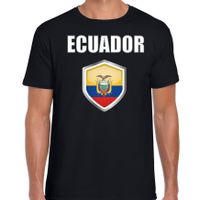 Ecuador fun/ supporter t-shirt heren met Ecuadoriaanse vlag in vlaggenschild 2XL  -