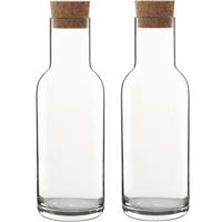 Luigi Bormioli Water karaf Sublime - 2x - kurken dop - 1 liter - Sapkan/waterkan/schenkkan