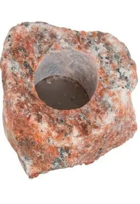 Waxinelichthouder Edelsteen Calciet Orchidee Vuur Rood (ca. 10 cm)