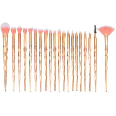20 in 1 diamant handvat Eye Brush multifunctionele make-up borstel roze + blauwe handvat en roze borstel