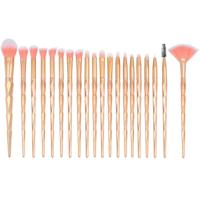 20 in 1 diamant handvat Eye Brush multifunctionele make-up borstel roze + blauwe handvat en roze borstel