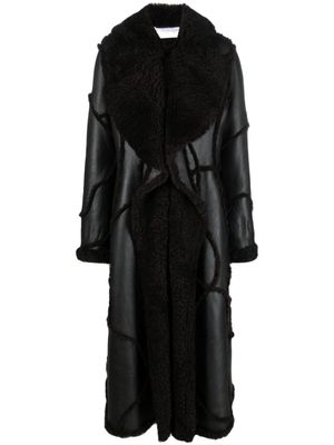Chloé manteau à bords en peau lainée - Marron