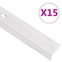 Trapneuzen L-vormig 15 st 100 cm aluminium zilverkleurig