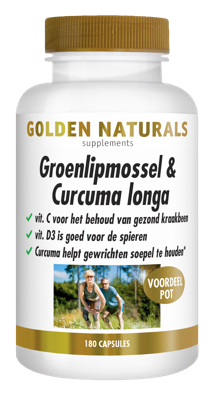 Golden Naturals Supplementen Groenlipmossel & Curcuma Longa 180Capsules Golden Naturals Supplementen Groenlipmossel & Curcuma Longa 180Capsules