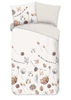 Good Morning Dekbedovertrek "droog bloemen" - Zand - (200x200/220 cm) - Katoen Flanel