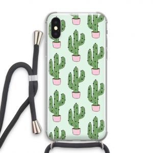 Cactus Lover: iPhone XS Transparant Hoesje met koord