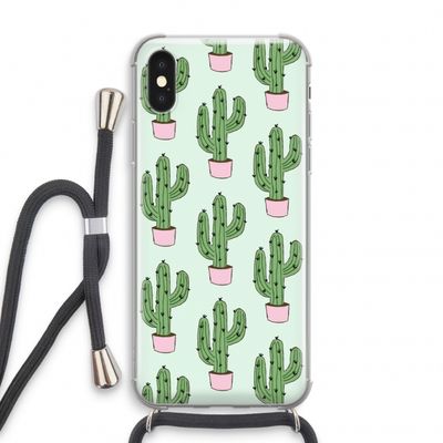 Cactus Lover: iPhone XS Transparant Hoesje met koord