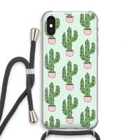 Cactus Lover: iPhone XS Transparant Hoesje met koord