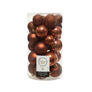 Kerstballen Mix 30 st. - Terra Bruin - Decoris