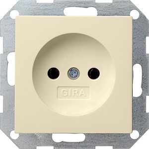 Gira 1-voudige wandcontactdoos zonder randaarde creme glanzend 048001