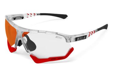 Scicon - Fietsbril - Aerocomfort XL - Frozen Matte - Fotochrome Lens Rood Spiegel