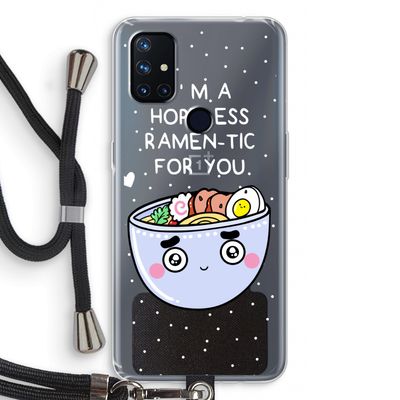 I'm A Hopeless Ramen-Tic For You: OnePlus Nord N10 5G Transparant Hoesje met koord