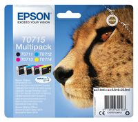 Inktcartridge Epson T0715 zwart + 3 kleuren - thumbnail