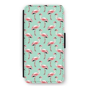 Flamingoprint groen: iPhone 11 Flip Hoesje