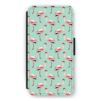 Flamingoprint groen: iPhone 11 Flip Hoesje