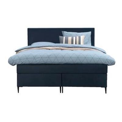 Boxspring Liv egaal - blauw - 120x200 cm - slanke poot - Leen Bakker