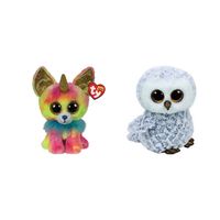 Ty - Knuffel - Beanie Boo's - Yips Chihuahua & Owlette Owl - thumbnail