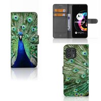 Motorola Edge 20 Lite Telefoonhoesje met Pasjes Pauw - thumbnail