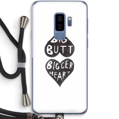 Big butt bigger heart: Samsung Galaxy S9 Plus Transparant Hoesje met koord