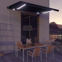 Luifel handmatig uittrekbaar met LED 450x300 cm antraciet