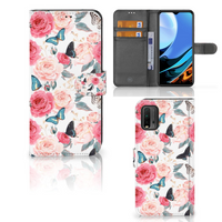 Xiaomi Redmi 9T | Poco M3 Hoesje Butterfly Roses - thumbnail