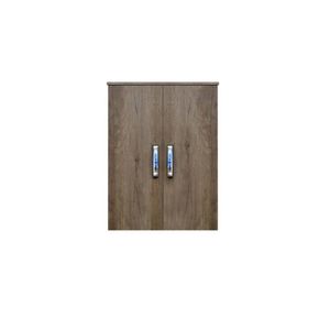 Kolomkast Dubbel Sanicare Soft-Closing Deuren Chromen Greep 90x67x32 cm Grey-Wood Sanicare